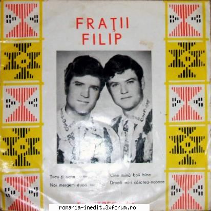Discuri vinil cu muzica populara - Raritati - Fratii Filip EPC 10 - Muzica populara romaneasca - Romanian folk