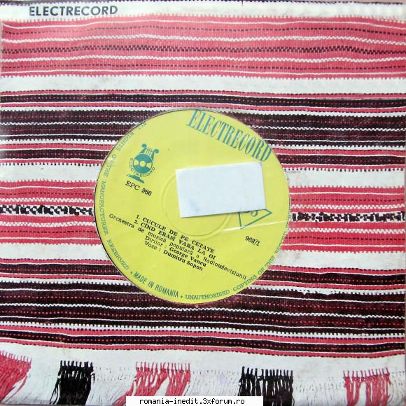 Discuri vinil cu muzica populara - Raritati - Dumitru Sopon EPC 9 - Muzica populara romaneasca - Romanian folk