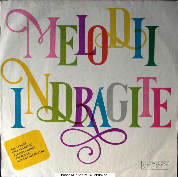 Discuri vinil cu muzica populara - Raritati - Melodii �ndrăg - Muzica populara romaneasca - Romanian folk