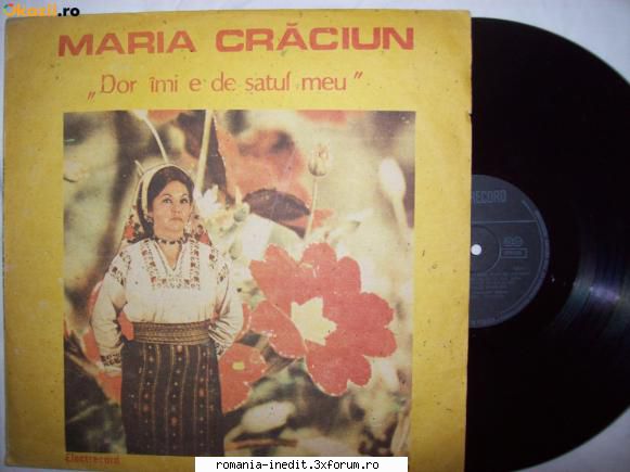 Discuri vinil cu muzica populara - Raritati - MARIA CRACIUN - Dor - Muzica populara romaneasca - Romanian folk