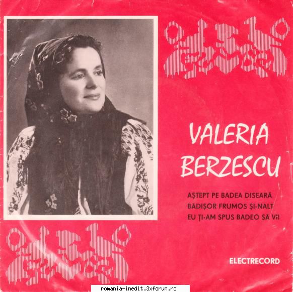 Discuri vinil cu muzica populara - Raritati - Valeria Berzescu (D - Muzica populara romaneasca - Romanian folk