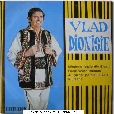 Discuri vinil cu muzica populara - Raritati - Vlad Dionisie EPC 1 - Muzica populara romaneasca - Romanian folk