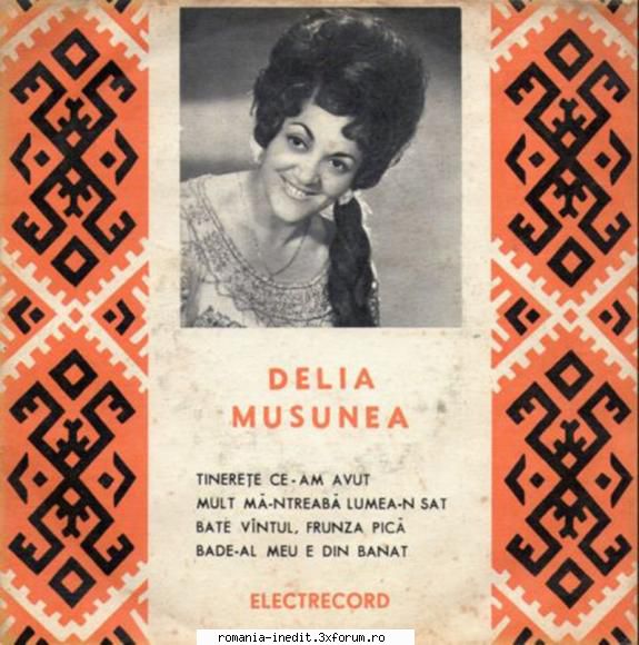 Discuri vinil cu muzica populara - Raritati - Delia Musunea - EPC - Muzica populara romaneasca - Romanian folk