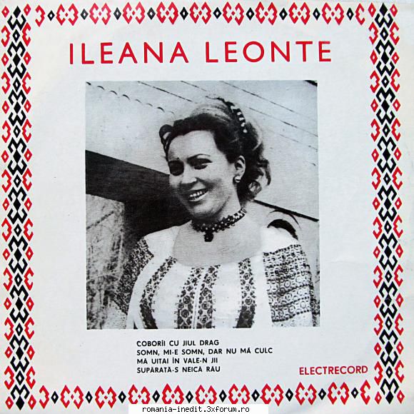 Discuri vinil cu muzica populara - Raritati - Ileana Leonte 45-EP - Muzica populara romaneasca - Romanian folk
