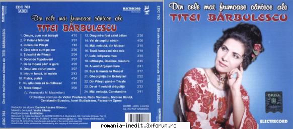 Discuri vinil cu muzica populara - Raritati - Tita Barbulescu Din - Muzica populara romaneasca - Romanian folk
