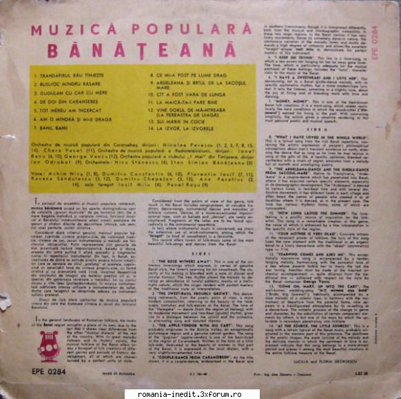 Discuri vinil cu muzica populara - Raritati - Muzică Popular - Muzica populara romaneasca - Romanian folk