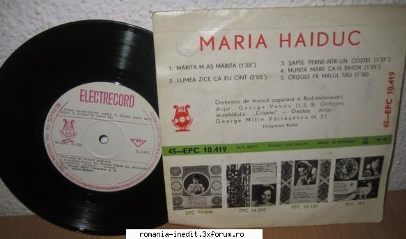 Discuri vinil cu muzica populara - Raritati - Maria Haiduc - Mari - Muzica populara romaneasca - Romanian folk