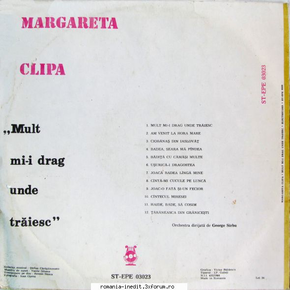 Discuri vinil cu muzica populara - Raritati - faneviteza - Muzica populara romaneasca - Romanian folk