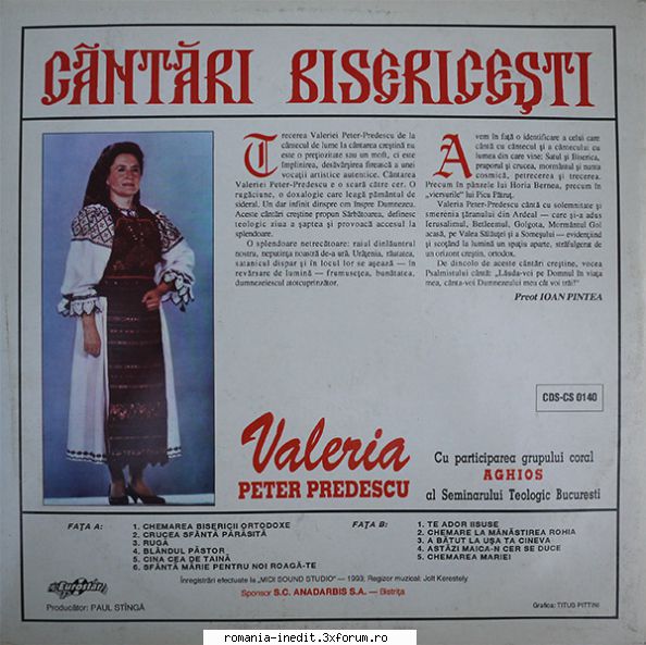 Discuri vinil cu muzica populara - Raritati - Valeria Peter Prede - Muzica populara romaneasca - Romanian folk