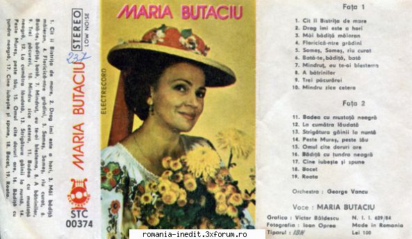 Discuri vinil cu muzica populara - Raritati - Maria Butaciu - Cat - Muzica populara romaneasca - Romanian folk