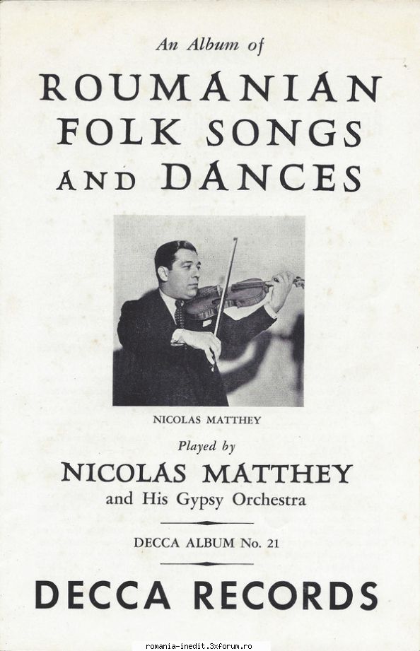 Discuri vinil cu muzica populara - Raritati - Nicolas Matthey And - Muzica populara romaneasca - Romanian folk
