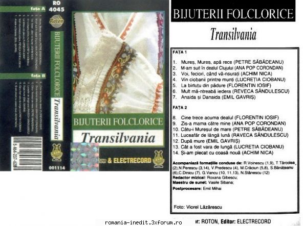 Discuri vinil cu muzica populara - Raritati - Bijuterii folcloric - Muzica populara romaneasca - Romanian folk