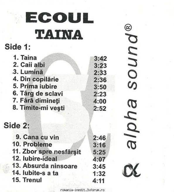 Ecoul - Taina - halalaieec - Albume MP3 romanesti - Romanian MP3 albums