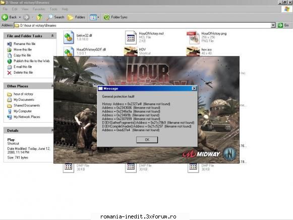 Eroare Hour of victory - Am instalat jocul, totul a mers bine pana mi-a - Tech Support
