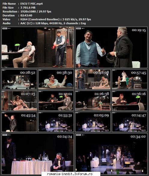 Escu (Teatrul Mic) - Escu (Teatrul Mic) Regia și versiunea - Teatru rom�nesc - Romanian Theater
