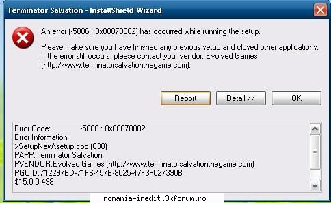 [FB.ro]Terminator Salvation CLONEDVD - GOW - am reusit cu parola dar imi da o eroare cand sa - Full Games