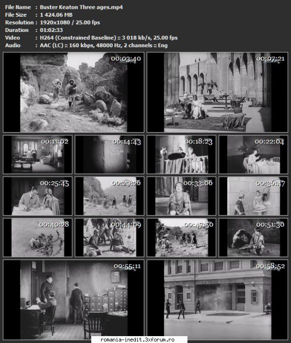Filme mute (Comedii) - Buster Keaton Three ages - Filme clasice - Old Movies