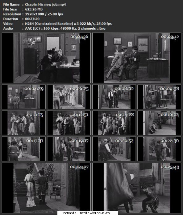 Filme mute (Comedii) - Chaplin His new job - Filme clasice - Old Movies