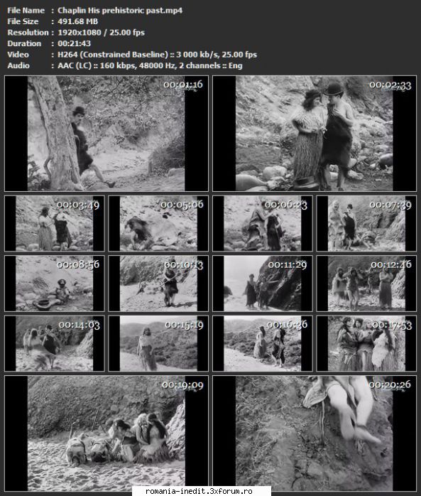 Filme mute (Comedii) - Chaplin His prehistoric past - Filme clasice - Old Movies
