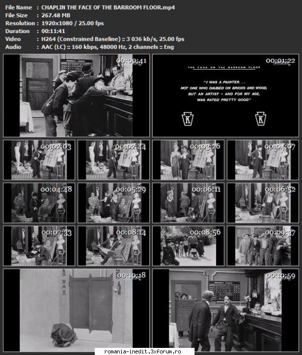 Filme mute (Comedii) - CHAPLIN THE FACE OF THE BARROOM FLOOR - Filme clasice - Old Movies