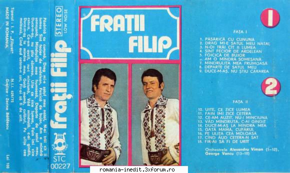 Fratii Filip STC 00227 - Fratii Filip STC 00227 .flac 1.Pasarica - Muzica populara romaneasca - Romanian folk