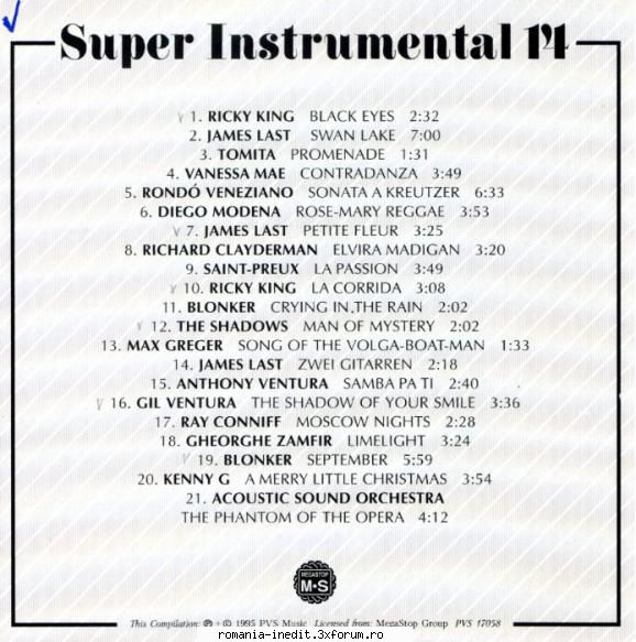 Gheorghe Zamfir � Discografie - Super Instrumental [2:32] Ricky - Muzica populara romaneasca - Romanian folk