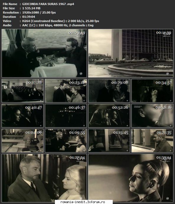 Gioconda fara suras (1967) - sasadoru - Filme rom�nesti - Romanian Movies