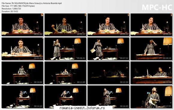 In siguranta(TDR) - Regia: MARA GRASU Distributia: ANTONIA BOANTĂ - Teatru rom�nesc - Romanian Theater