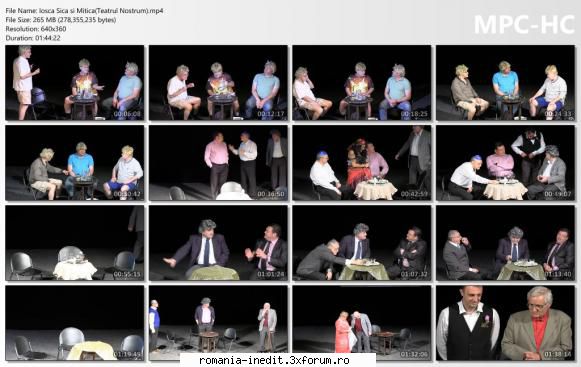Iosca Sica si Mitica(Teatrul Nostrum) - REGIE: DANIEL NEGUT DISTRIBUTIE - Teatru rom�nesc - Romanian Theater