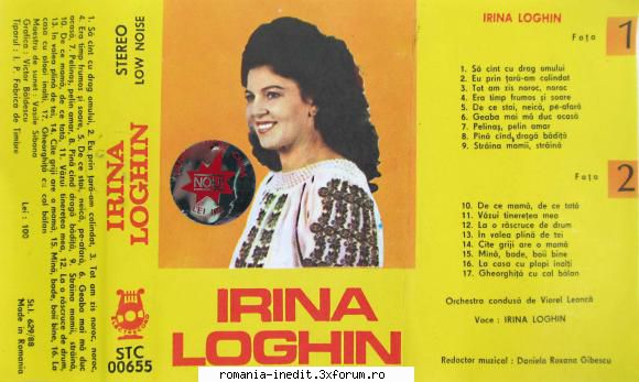 Irina Loghin STC 00655 - A1.Să c�nt cu drag omului A2.Eu - Muzica populara romaneasca - Romanian folk