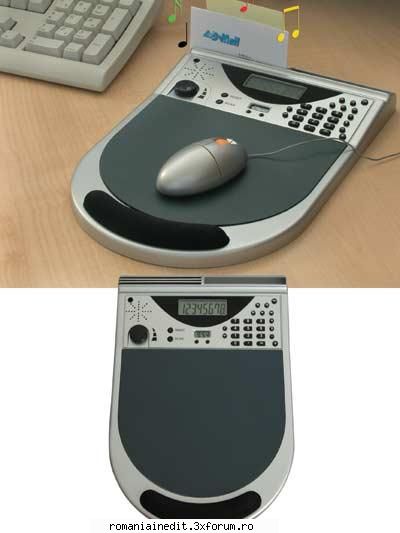 MOUSE PAD cu RADIO, CALCULATOR si CEAS!!!! - Un sistem practic pentru o persoana ocupata si - Funny