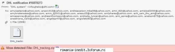 Mail cu virus de la DHL ?? - oare sa fie chiar din sistemul de la dhl? - Off Topic