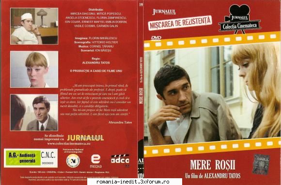 Mere rosii (1976) - mere rosii - DVD front cover - Filme rom�nesti - Romanian Movies