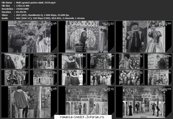 Mult zgomot pentru nimic (1976) (Teatru TV) - sasadoru - Teatru rom�nesc - Romanian Theater