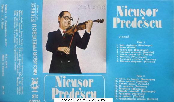 Nicusor Predescu STC 00276 - A1.Vals Pizzicato A2.Poem A3.Pentru - Muzica populara romaneasca - Romanian folk