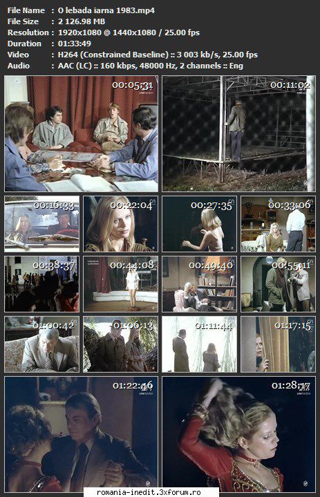 O lebada iarna (1983) - sasadoru - Filme rom�nesti - Romanian Movies