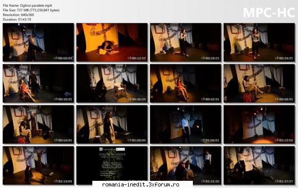 Oglinzi paralele(Compania D'Arte) - DISTRIBUTIA � in ordinea intrarii in - Teatru rom�nesc - Romanian Theater