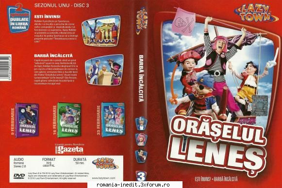 Oraselul Lenes - Dvd Gazeta sporturilor - coperta la Oraselul lenes - Filme pentru copii - Movies for kids
