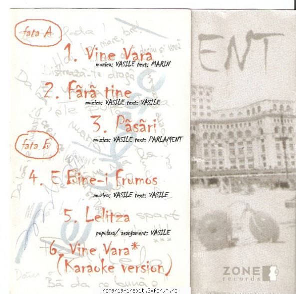 Parlament - Vine Vara - O alta versiune a aparut in acelasi an - Albume MP3 romanesti - Romanian MP3 albums