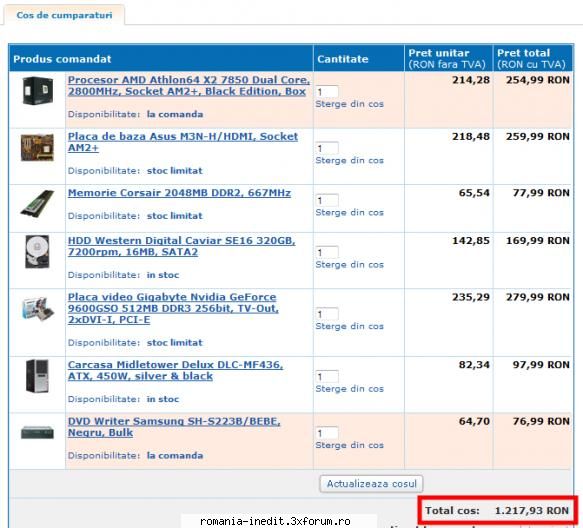 Piese calculator - nu ai ce sa iei la banii aia... ti-am "aranjat" - Off Topic
