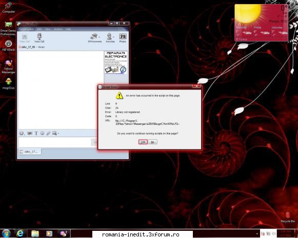 Problema Yahoo messenger - Am si eu o problema cu yahoo messenger am - Tech Support