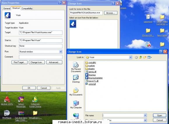 Probleme cu iconitele de pe desktop - Incearca manual drepta pe icon - propreties -tab - Tech Support