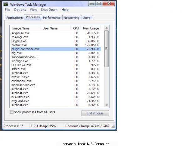 Proces - Procesul subliniat imi ocupa cateodata 60-80 % - Tech Support