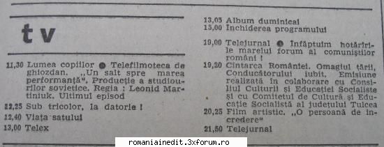 Program TV - De pe timpu lu ceausescu - Program de duminica.... asta e mai lung - Funny
