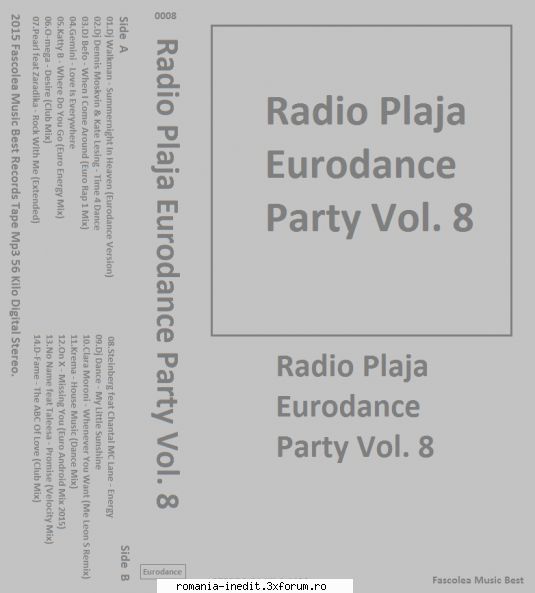 Radio Plaja Eurodance Party Vol. 8 Fascolea Music - radio_plaja - International MP3 albums