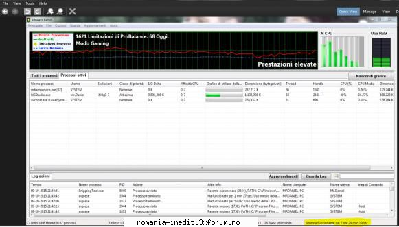 Rendering foarte lent - Am studiat consumul cu Process Lasso si va atasez - Tech Support