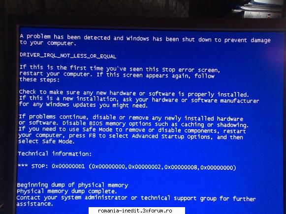 Restartare din senin - Ok ceva nou. Pana la urma crd ca merg cu el la - Tech Support