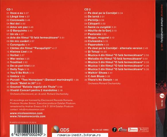 Richard Oschanitzky ‎� Memorial 2 - frantic - Albume MP3 romanesti - Romanian MP3 albums