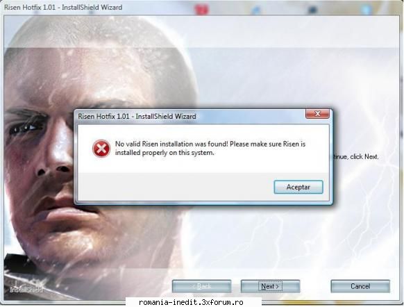 Risen - Hotfix 1.01 (international) - Mie nu imi merge sa-l instalez. Imi apare chestia - Full Games