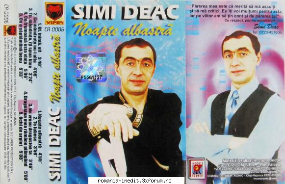 Simi Deac - Noapte albastra - A1.Of, inima, of A2.Ca mandruta - Muzica populara romaneasca - Romanian folk